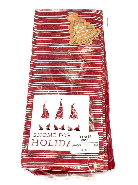 Home Wear Other - Christmas Holiday Gnome For The Holidays Red Kitchen Dish Tea Towels 2 Pack NWT
